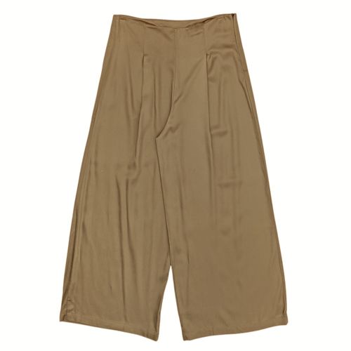 Pantalón wide leg beige sólido