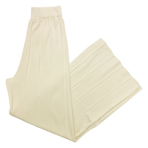 Pantalón wide leg ivory con textura