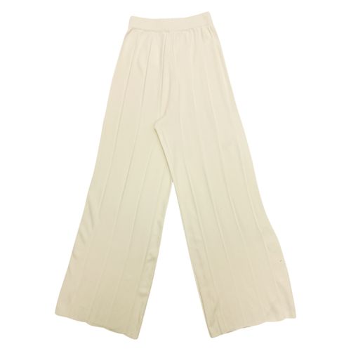 Pantalón wide leg ivory con textura