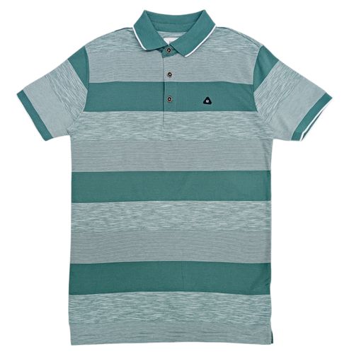Camisa tipo polo verde rayada