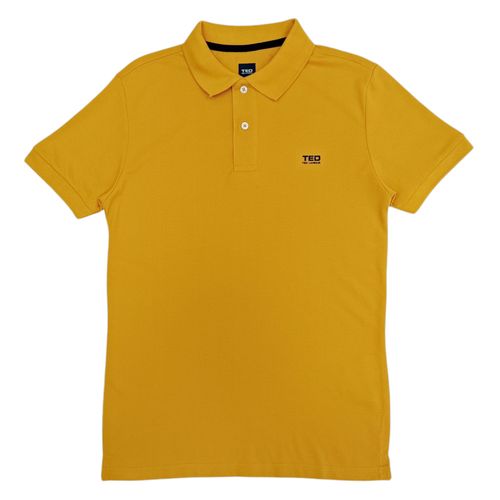 Camisa tipo polo amarillo sólido