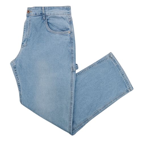 Straight jeans azul claro sólido