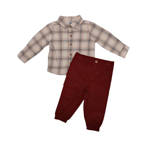 Conjunto vino cuadriculado