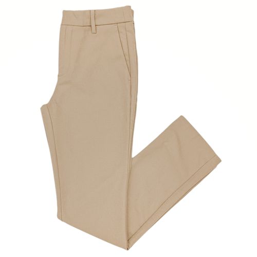 Pantalón straight beige sólido