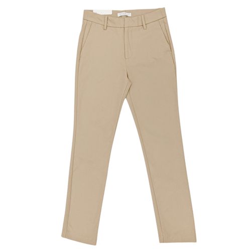 Pantalón straight beige sólido