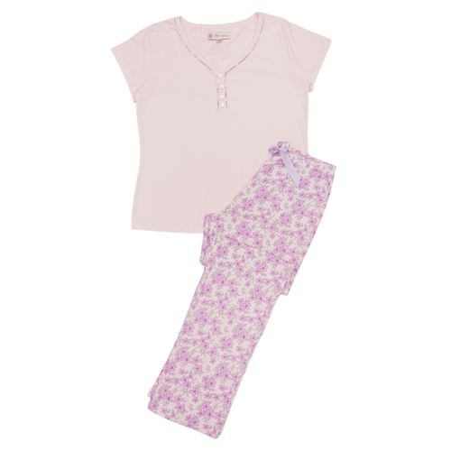 Pijama con pantalón rosa estampado floral