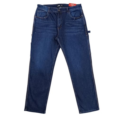Straight jeans azul sólido