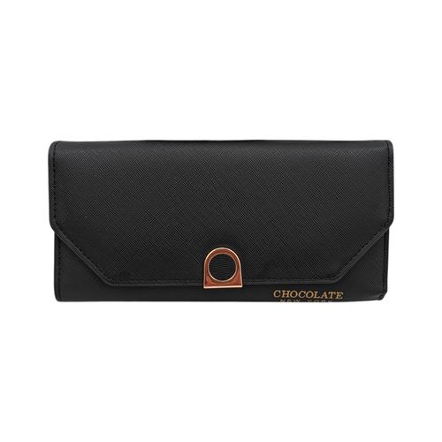 Billetera trifold sólida negra