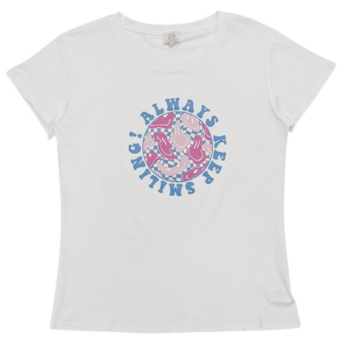 Camiseta curvy blanca estampada