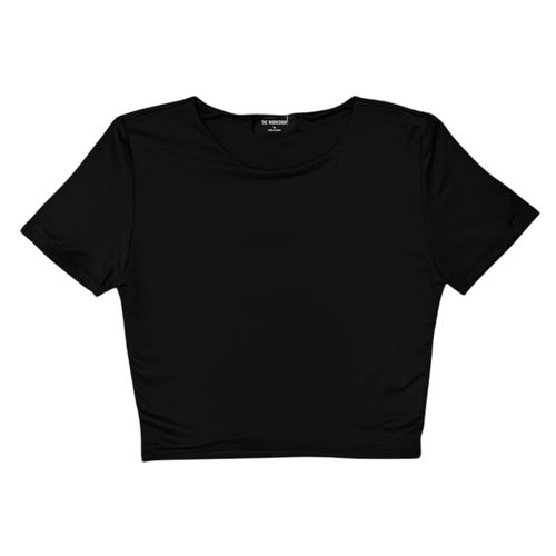 Crop top negro sólido