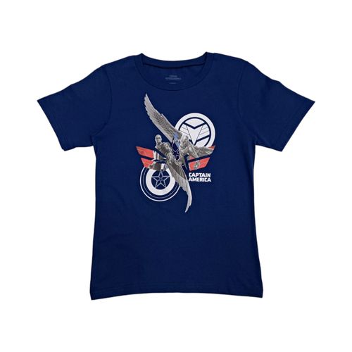 Camiseta azul estampada