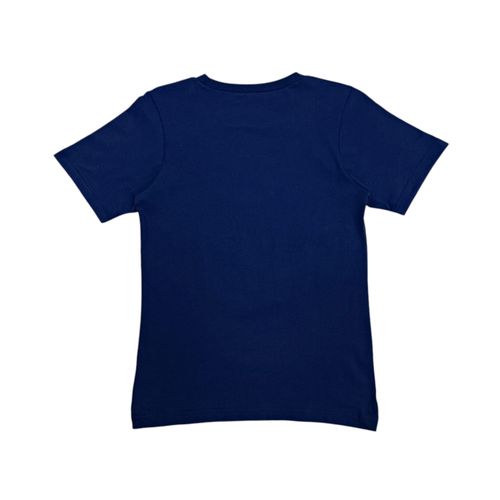 Camiseta azul estampada