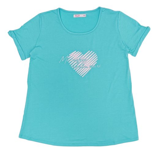 Camiseta para maternidad celeste estampada