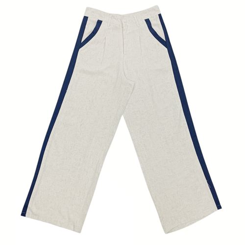 Pantalón beige straight línea azul