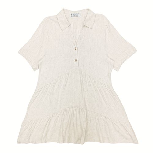 Vestido Camisero beige sólido
