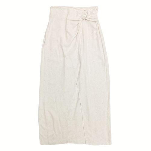 Falda maxi beige lino sólido