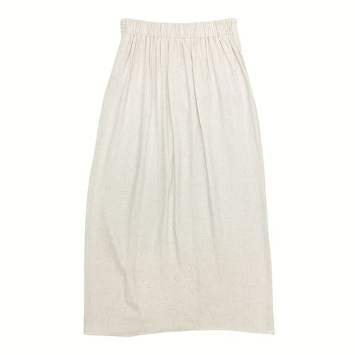 Falda maxi beige lino sólido