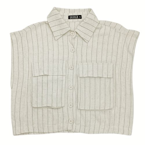 Crop top ivory rayado