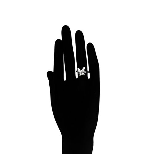 Anillo plateado de mariposa - talla 9