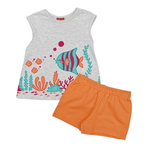 Conjunto gris estampado