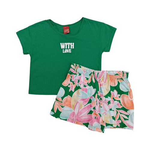 Conjunto verde floral con short