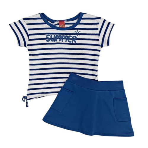 Conjunto azul rayado