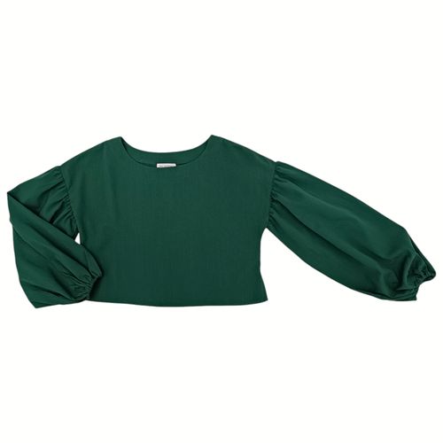 Blusa crop verde sólida