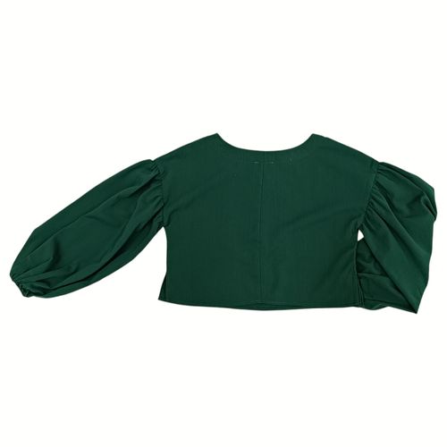 Blusa crop verde sólida