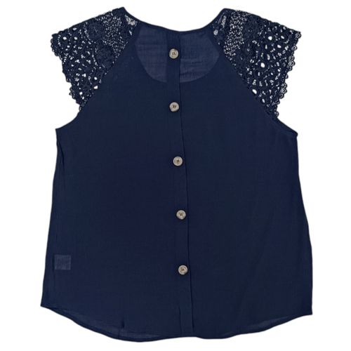 Blusa sólida azul marino