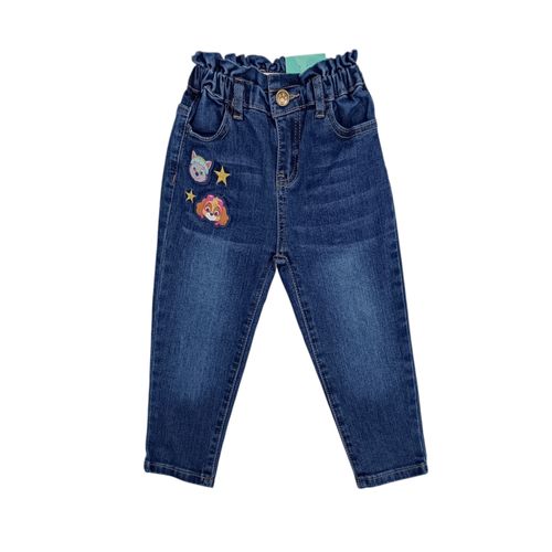 Crop jeans azul bordado
