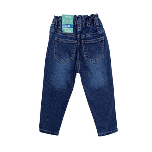 Crop jeans azul bordado