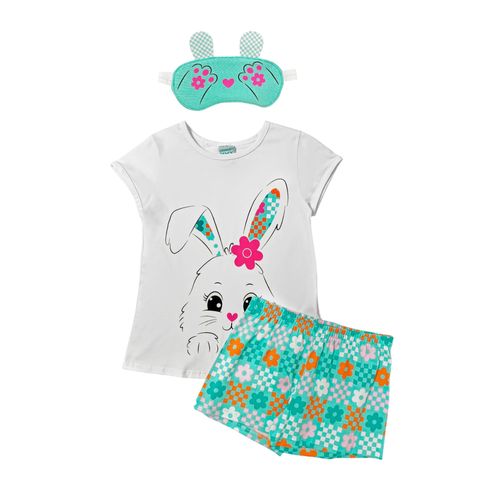 Pijama blanca estampada