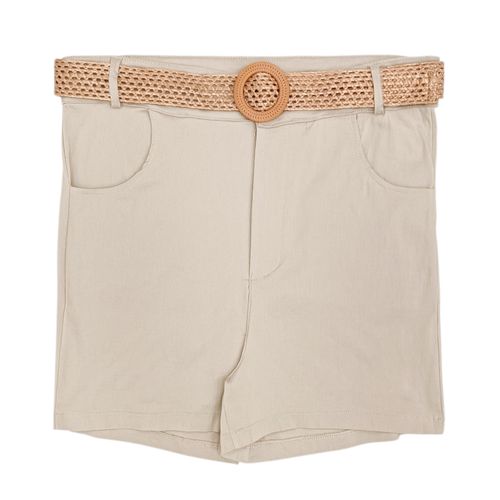 Short curvy beige sólido