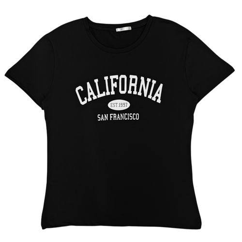 Camiseta curvy  negro estampada