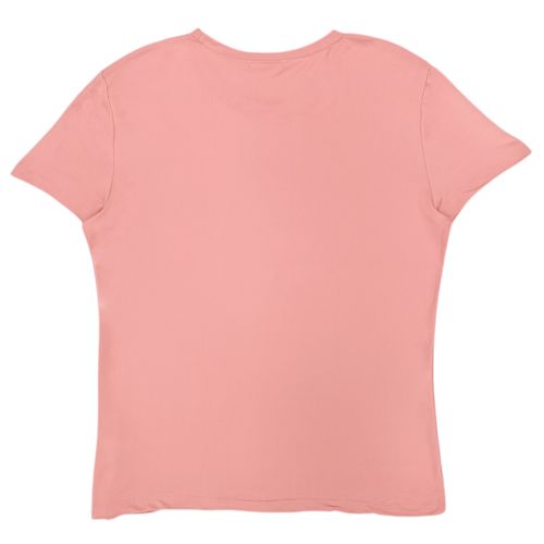 Camiseta curvy rosa estampada