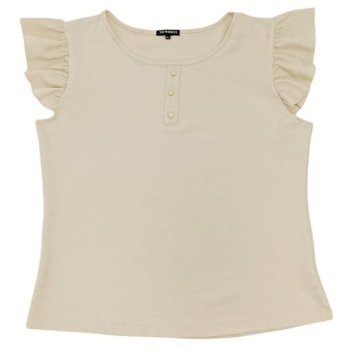 Blusa curvy beige con textura