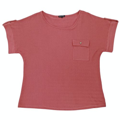 Blusa curvy rosa con textura
