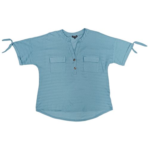 Blusa curvy celeste con textura