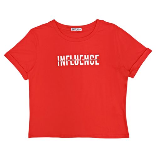 Camiseta roja estampada