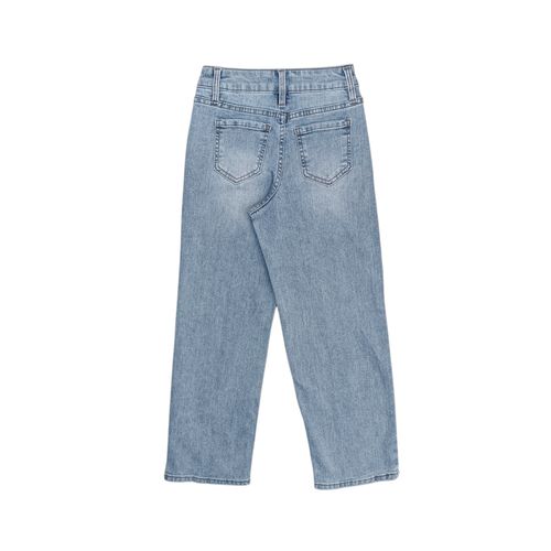 Mom jeans celeste con brillo