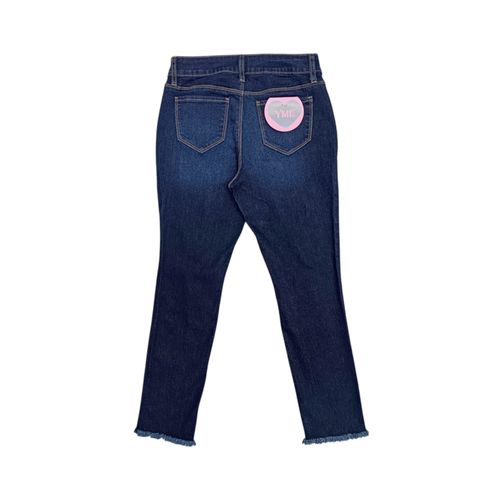 Skinny jeans azul oscuro rasgado