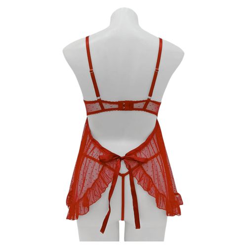 Babydoll rojo con textura