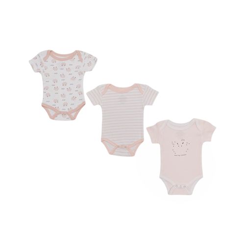 Set de 3 mameluco rosa estampado