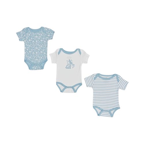 Set de 3 mamelucos estampados celeste