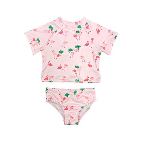Traje de baño rosa estampado