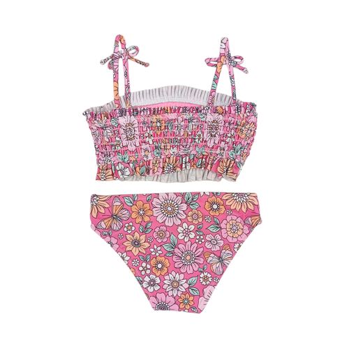 Traje de baño rosa estampado