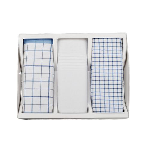 Set de 3 pañuelos celeste estampados