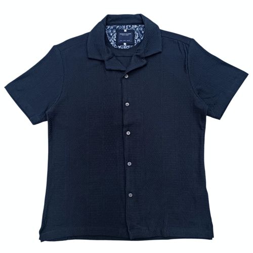 Camisa casual navy sólida