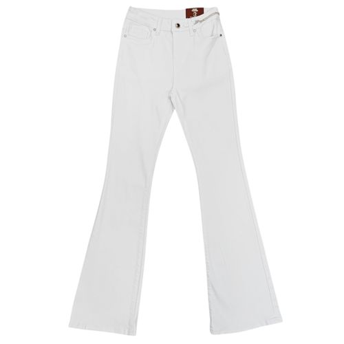 Flare jeans blanco sólido