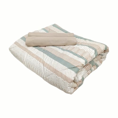 Set de edredón queen 3 piezas multicolor estampado
